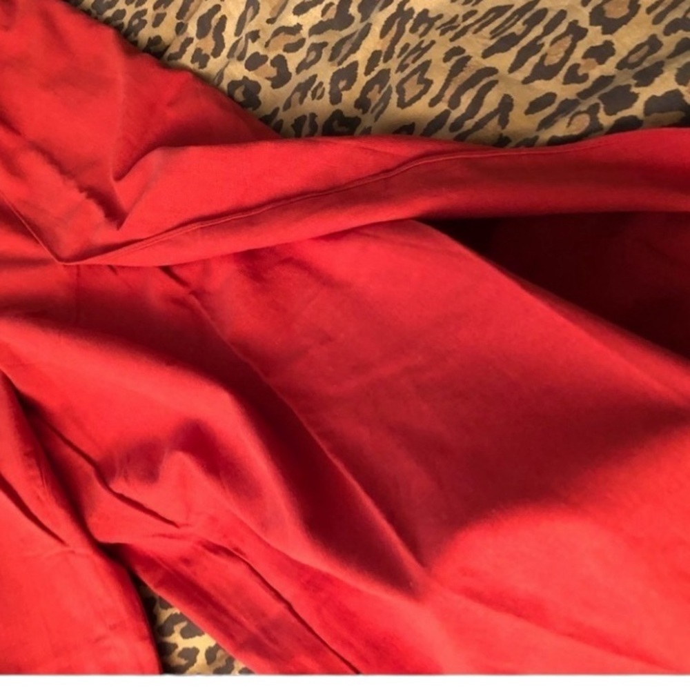 CALI 1850 large red linen look wide slit leg pant wrap effect NWOT - Picture 4 of 16